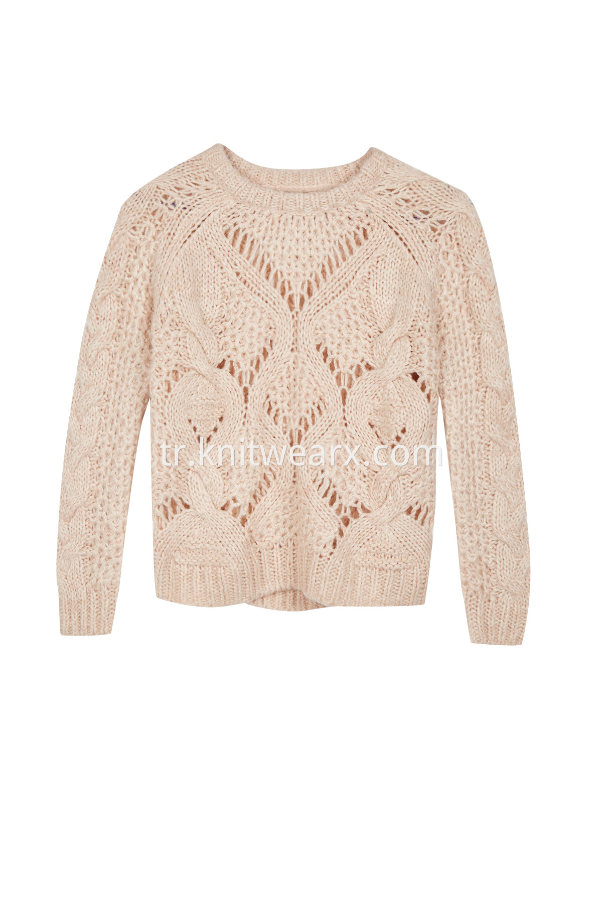 Women's Hollow Out Chunky Cable Knit Pullover Sweater